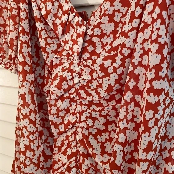 ASTR The Label Floral Ruffle Mini Lined Ruched Front and Back Dress - Picture 2 of 10